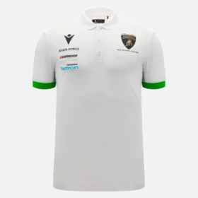 Automobili Lamborghini Squadra Corse Erkek Beyaz Polo Yaka Tişört Automobili Lamborghini Squadra Corse Erkek Beyaz Polo Yaka Tişört