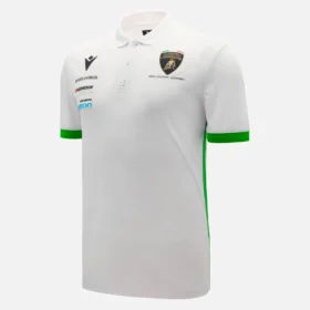 Automobili Lamborghini Squadra Corse Erkek Beyaz Polo Yaka Tişört Automobili Lamborghini Squadra Corse Erkek Beyaz Polo Yaka Tişört