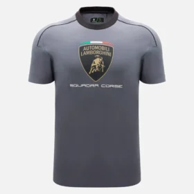 Automobili Lamborghini Squadra Corse Erkek Gri Spor Tişört