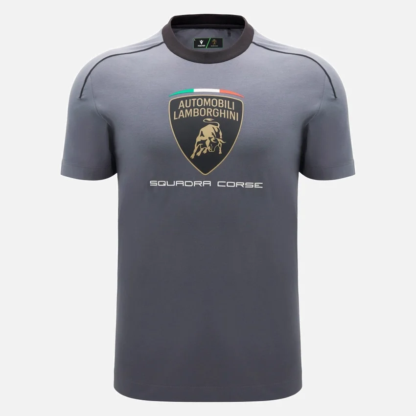 Automobili Lamborghini Squadra Corse Erkek Gri Spor Tişört Automobili Lamborghini Squadra Corse Erkek Gri Spor Tişört