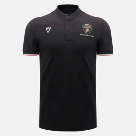 Automobili Lamborghini Squadra Corse Erkek Siyah Polo Gömlek Automobili Lamborghini Squadra Corse Erkek Siyah Polo Gömlek