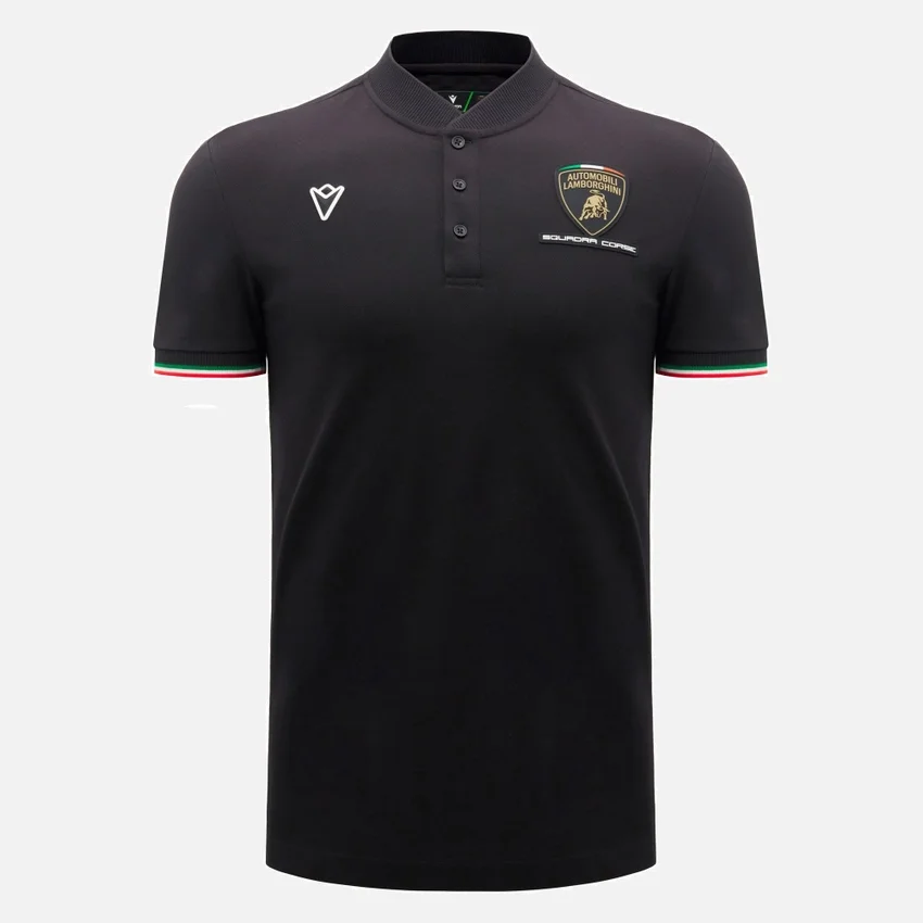 Automobili Lamborghini Squadra Corse Erkek Siyah Polo Gömlek Automobili Lamborghini Squadra Corse Erkek Siyah Polo Gömlek