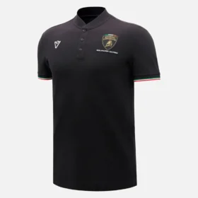Automobili Lamborghini Squadra Corse Erkek Siyah Polo Gömlek Automobili Lamborghini Squadra Corse Erkek Siyah Polo Gömlek