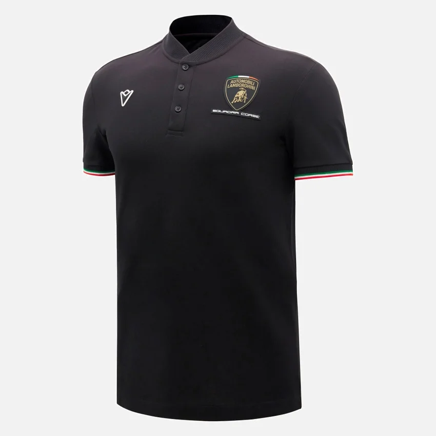 Automobili Lamborghini Squadra Corse Erkek Siyah Polo Gömlek Automobili Lamborghini Squadra Corse Erkek Siyah Polo Gömlek