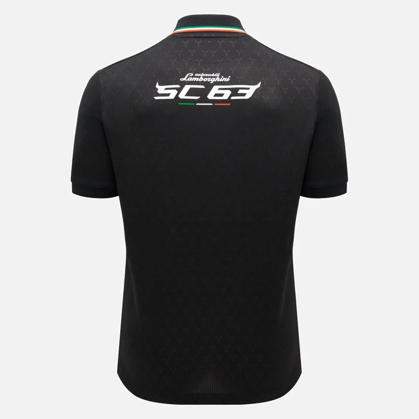 Automobili Lamborghini Squadra Corse Erkek Siyah Polo Gömlek Automobili Lamborghini Squadra Corse Erkek Siyah Polo Gömlek