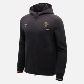 Automobili Lamborghini Squadra Corse Erkek Siyah Üç Renkli Tam Fermuarlı Sweatshirt