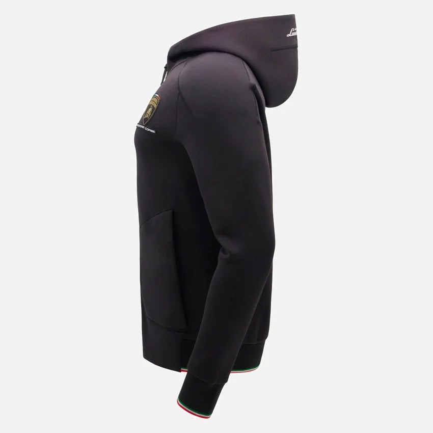 Automobili Lamborghini Squadra Corse Erkek Siyah Üç Renkli Tam Fermuarlı Sweatshirt Automobili Lamborghini Squadra Corse Erkek Siyah Üç Renkli Tam Fermuarlı Sweatshirt