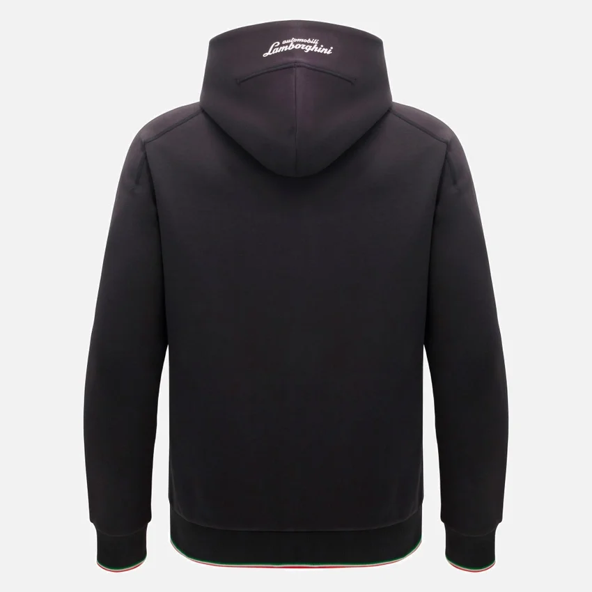 Automobili Lamborghini Squadra Corse Erkek Siyah Üç Renkli Tam Fermuarlı Sweatshirt Automobili Lamborghini Squadra Corse Erkek Siyah Üç Renkli Tam Fermuarlı Sweatshirt