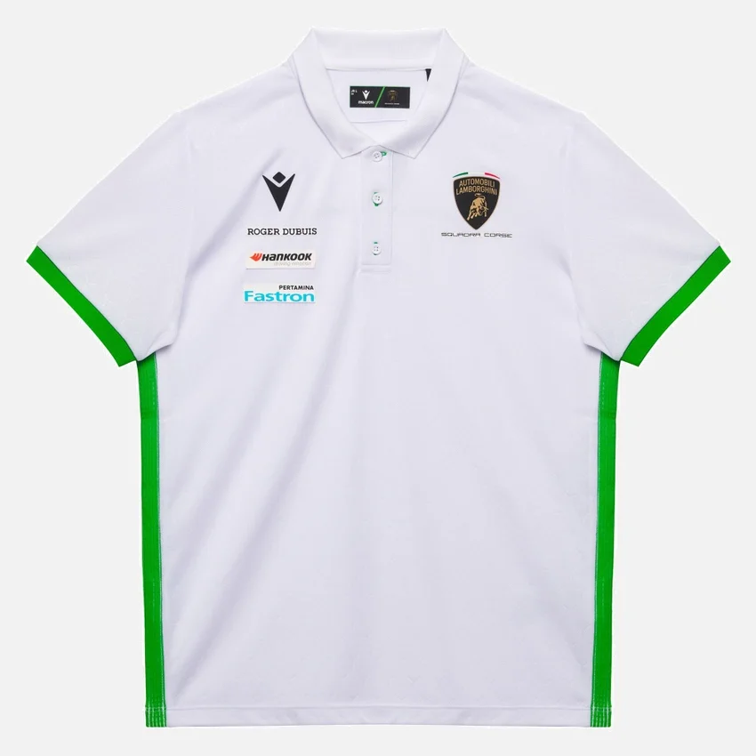Automobili Lamborghini Squadra Corse Çocuk Beyaz Polo Yaka Tişört Automobili Lamborghini Squadra Corse Çocuk Beyaz Polo Yaka Tişört