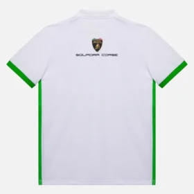 Automobili Lamborghini Squadra Corse Çocuk Beyaz Polo Yaka Tişört Automobili Lamborghini Squadra Corse Çocuk Beyaz Polo Yaka Tişört