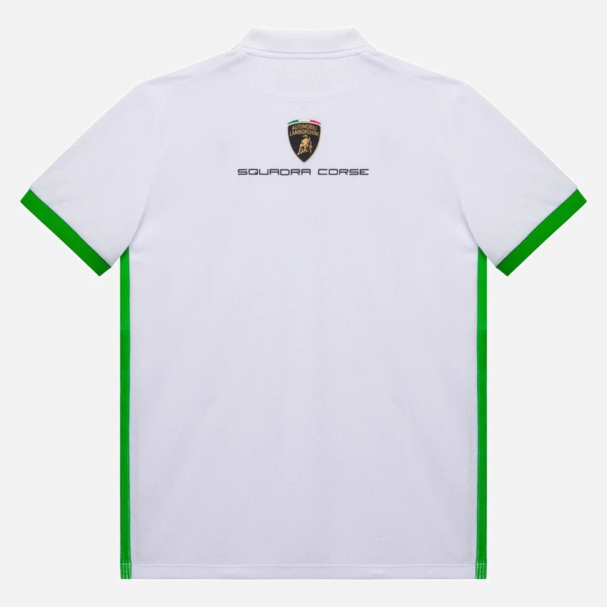 Automobili Lamborghini Squadra Corse Çocuk Beyaz Polo Yaka Tişört Automobili Lamborghini Squadra Corse Çocuk Beyaz Polo Yaka Tişört
