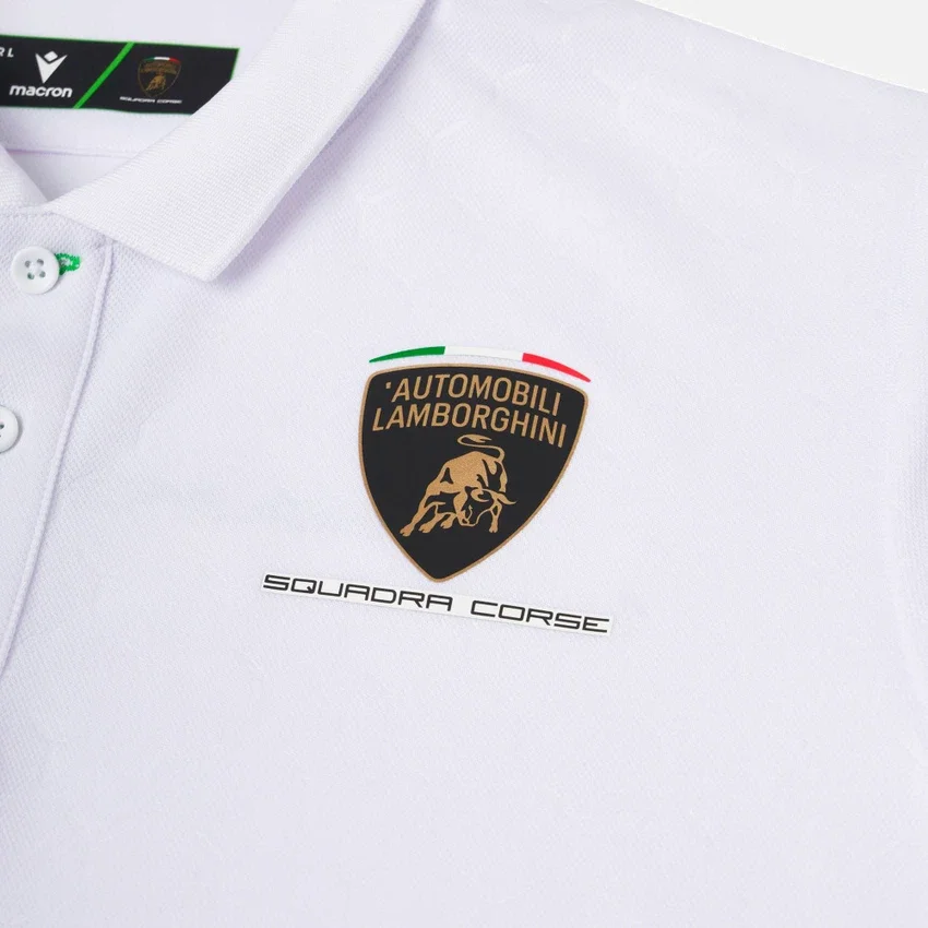 Automobili Lamborghini Squadra Corse Çocuk Beyaz Polo Yaka Tişört Automobili Lamborghini Squadra Corse Çocuk Beyaz Polo Yaka Tişört