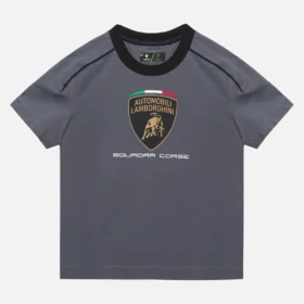 Automobili Lamborghini Squadra Corse Çocuk Gri Spor Tişört