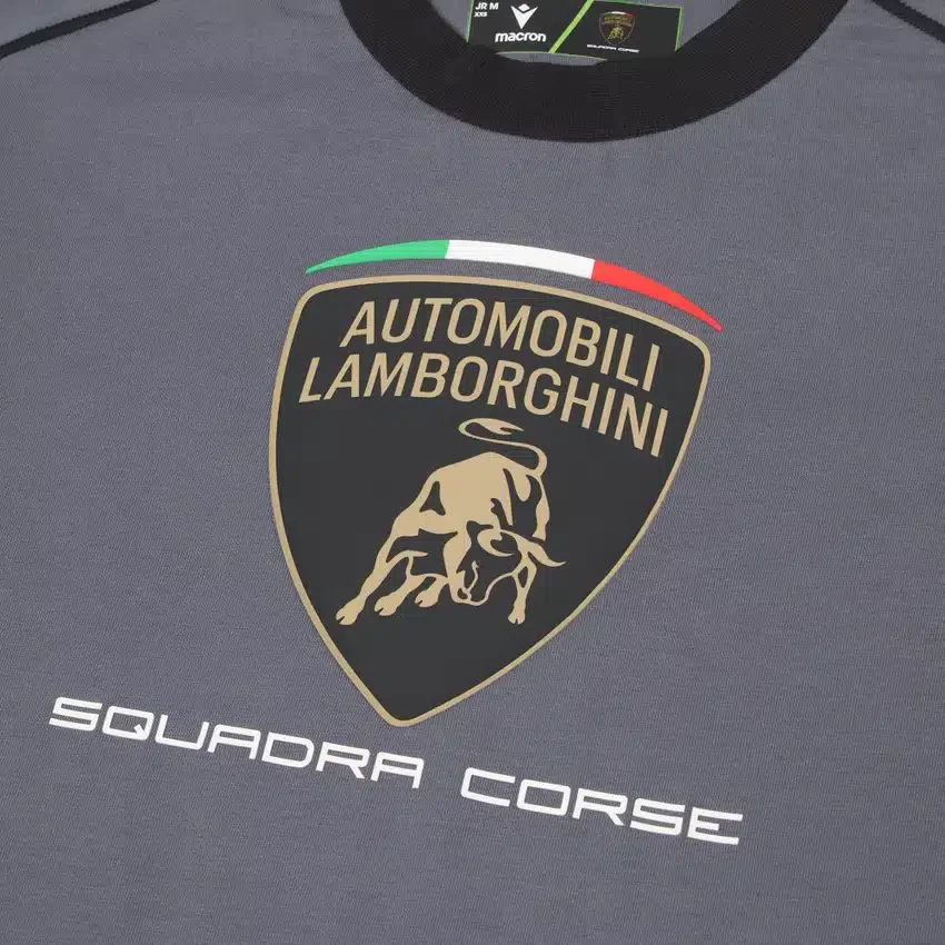 Automobili Lamborghini Squadra Corse Çocuk Gri Spor Tişört Automobili Lamborghini Squadra Corse Çocuk Gri Spor Tişört