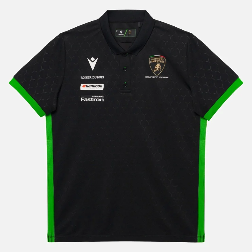 Automobili Lamborghini Squadra Corse Çocuk Siyah Polo Yaka Tişört Automobili Lamborghini Squadra Corse Çocuk Siyah Polo Yaka Tişört
