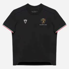 Automobili Lamborghini Squadra Corse Çocuk Siyah Üç Renkli Spor Tişört