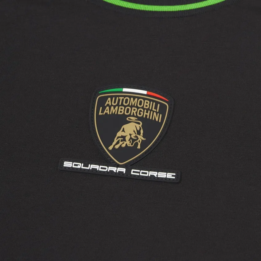 Automobili Lamborghini Squadra Corse Çocuk Siyah Spor Tişört Automobili Lamborghini Squadra Corse Çocuk Siyah Spor Tişört