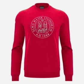 Unibo Koleksiyonu Kırmızı Fırçalanmamış Bisiklet Yaka Sweatshirt Yetişkinler