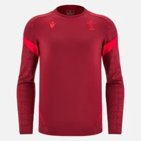 Welsh Rugby 2025/26 Koyu Kırmızı Uzun Kolluklu Antrenman Tişörtü