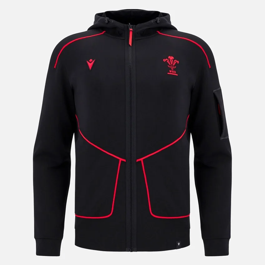 Welsh Rugby 2025/26 Siyah Athleisure Tech Kapüşonlu Sweatshirt Welsh Rugby 2025/26 Siyah Athleisure Tech Kapüşonlu Sweatshirt